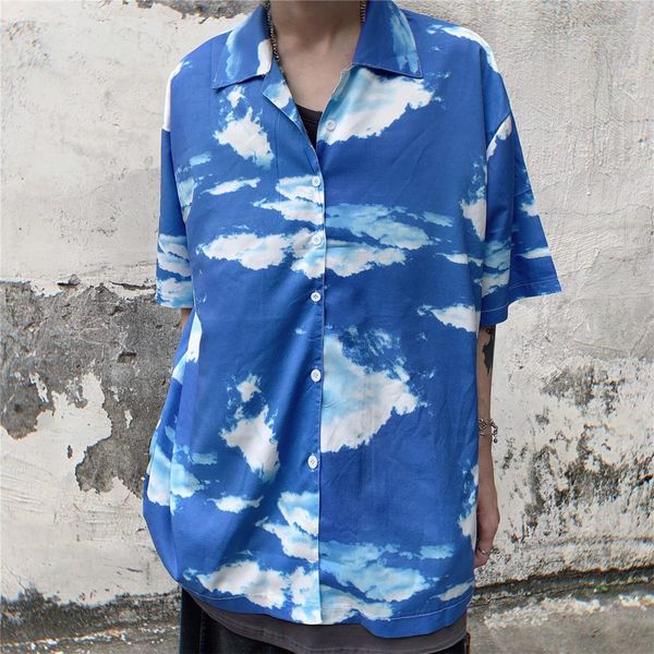 men summer shirt harajuku blouse button up cardigan ulzzang korean clothes streetwear hawaiian beach clothing, White;black
men summer shirt harajuku blouse button up cardigan ulzzang korean clothes streetwear hawaiian beach clothing, White;black