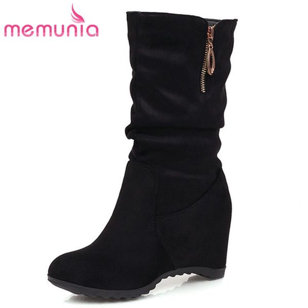 boots memunia 2021 arrival ankle women flock zip round toe wedges shoes comfortable elegant autumn winter short woman, Black
boots memunia 2021 arrival ankle women flock zip round toe wedges shoes comfortable elegant autumn winter short woman, Black