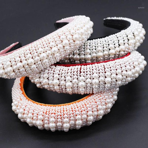 new baroque sponge exaggerated pearl hand sewn headband exaggerated personality dance party catwalk headband 6471, Golden;white
new baroque sponge exaggerated pearl hand sewn headband exaggerated personality dance party catwalk headband 6471, Golden;white