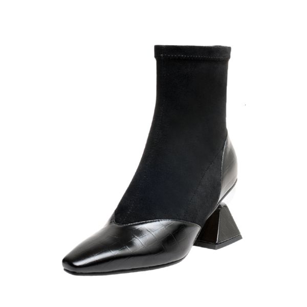 2021 new quality patchwork genuine leather ladies boots fashion strange high heels women pumps wedding party shoes woman 48sc, Black
2021 new quality patchwork genuine leather ladies boots fashion strange high heels women pumps wedding party shoes woman 48sc, Black