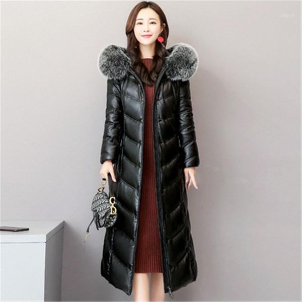 winter plus size down leather jacket women parka fur collar slim thick long coat women long-sleeve leather hooded jacket 5xl1, Black
winter plus size down leather jacket women parka fur collar slim thick long coat women long-sleeve leather hooded jacket 5xl1, Black