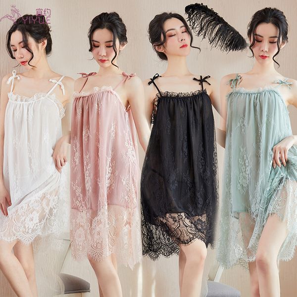 women' nightdress bow strap lace stitching tempting pajama suit nightdress + underwear set, Red;black
women' nightdress bow strap lace stitching tempting pajama suit nightdress + underwear set, Red;black
