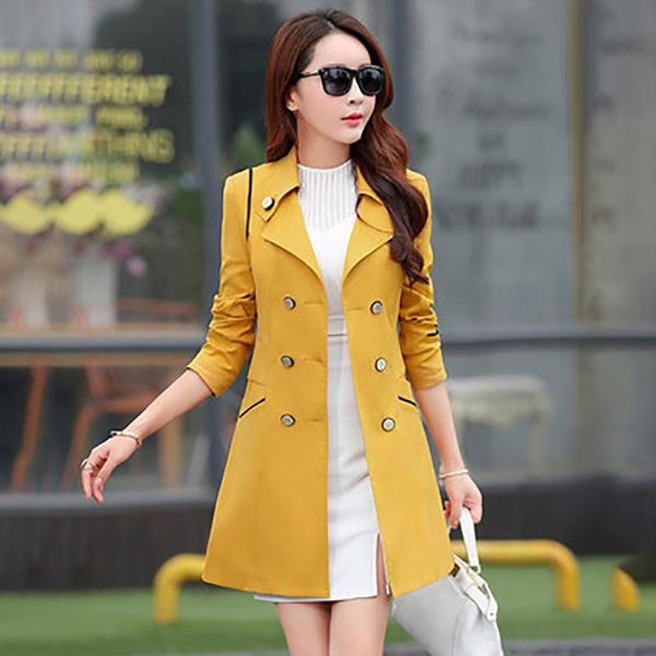 women's trench coats autumn coat fashion slim solid double breasted ties medium-long wind-breaker dust outwear for office lady, Tan;black
women's trench coats autumn coat fashion slim solid double breasted ties medium-long wind-breaker dust outwear for office lady, Tan;black