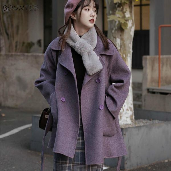 women's wool & blends women loose elegant winter temperament fashion korean style double breasted feminino adjustable waist, Black
women's wool & blends women loose elegant winter temperament fashion korean style double breasted feminino adjustable waist, Black
