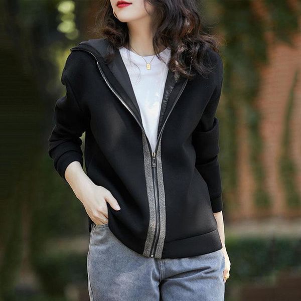 women's jackets 1pcs plus size short coats 2021 winter fashion cotton blend zipper splicing hooded black jacket ladies loose, Black;brown
women's jackets 1pcs plus size short coats 2021 winter fashion cotton blend zipper splicing hooded black jacket ladies loose, Black;brown
