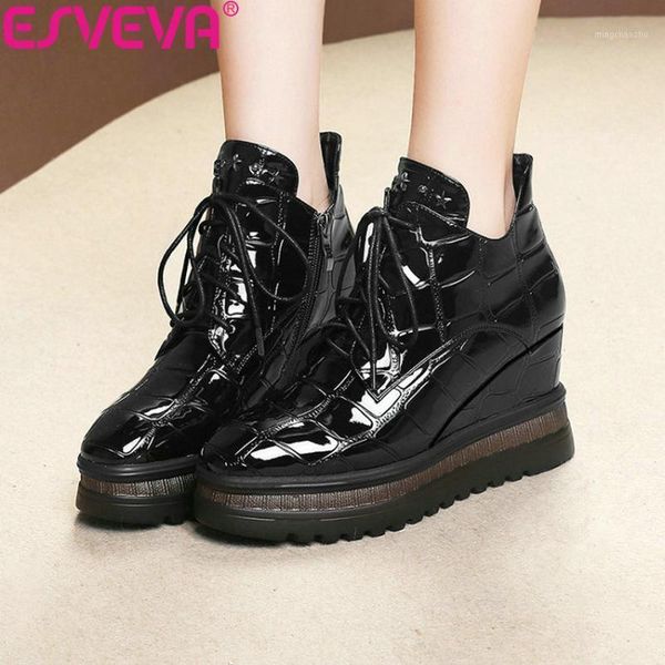 boots esveva 2021 woman wedges heels autumn shoes zipper all match women ankle platform high size 34-421, Black
boots esveva 2021 woman wedges heels autumn shoes zipper all match women ankle platform high size 34-421, Black