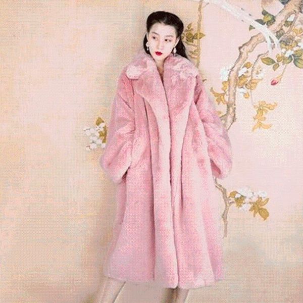 women's fur & faux 120cm winter women coat luxury long lapel overcoat thick warm plus size female plush coats, Black
women's fur & faux 120cm winter women coat luxury long lapel overcoat thick warm plus size female plush coats, Black