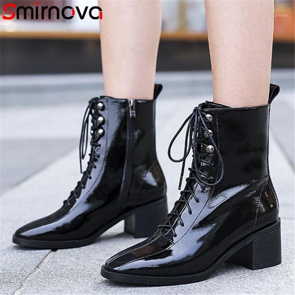 boots smirnova 2021 est 6.5cm square heel casual shoes women patent leather ankle cross tied zip autumn winter woman1, Black
boots smirnova 2021 est 6.5cm square heel casual shoes women patent leather ankle cross tied zip autumn winter woman1, Black