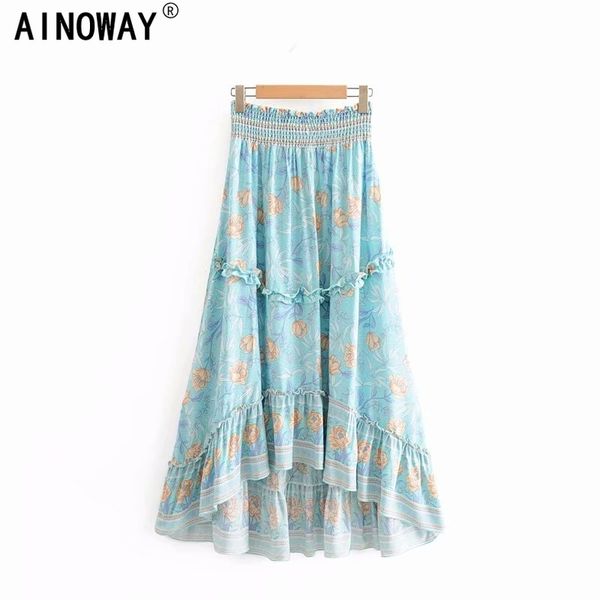 vintage chic summer fashion women floral peacock print beach bohemian skirt high elastic waist maxi a-line boho skirt femme y200326, Black
vintage chic summer fashion women floral peacock print beach bohemian skirt high elastic waist maxi a-line boho skirt femme y200326, Black