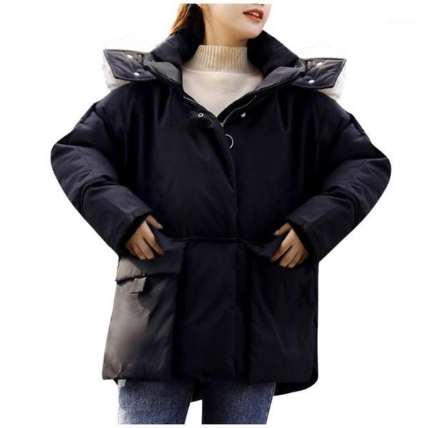 women winter hooded warm coat plus size solid cotton padded outwear 2019 fashion female parka womens wadded jaqueta feminina1, Black
women winter hooded warm coat plus size solid cotton padded outwear 2019 fashion female parka womens wadded jaqueta feminina1, Black
