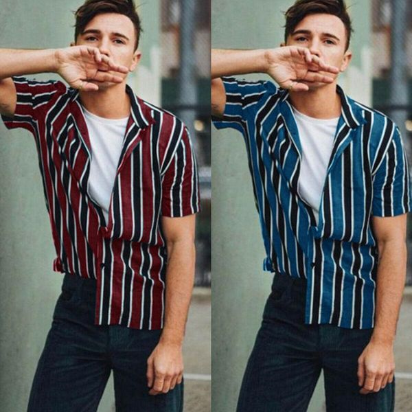 csual men shirts 2019 new summer fashion chemise homme mens striped shirts short sleeve shirt men loose blouse turn-down collar, White;black
csual men shirts 2019 new summer fashion chemise homme mens striped shirts short sleeve shirt men loose blouse turn-down collar, White;black