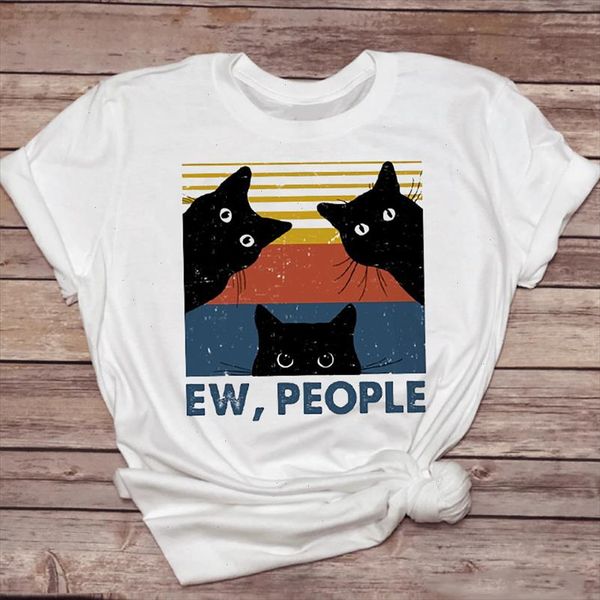 women t shirts funny face cartoon cat cute short sleeve 90s animal lady tshirt female ladies print graphic tee t shirt, White
women t shirts funny face cartoon cat cute short sleeve 90s animal lady tshirt female ladies print graphic tee t shirt, White