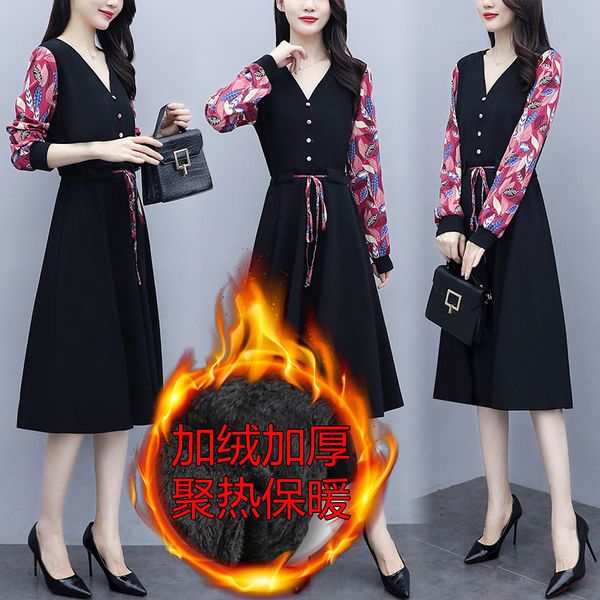 specialist woman plus size dressed as fat keep warm winter v-shirt long sleeve dresses floral workmanship bi19, Black;gray
specialist woman plus size dressed as fat keep warm winter v-shirt long sleeve dresses floral workmanship bi19, Black;gray