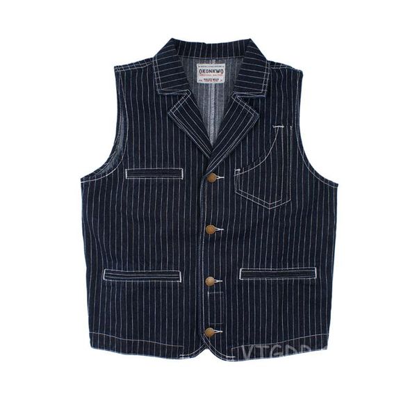denim vintage men's foreman vest motorcycle striped lapel jean jacket waistcoat for rider biker, Black;white
denim vintage men's foreman vest motorcycle striped lapel jean jacket waistcoat for rider biker, Black;white