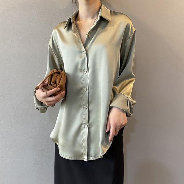 women's blouses & shirts eorutciz fashion satin blouse women long sleeve oversize shirt autumn slim vintage casual basic lm1200, White
women's blouses & shirts eorutciz fashion satin blouse women long sleeve oversize shirt autumn slim vintage casual basic lm1200, White