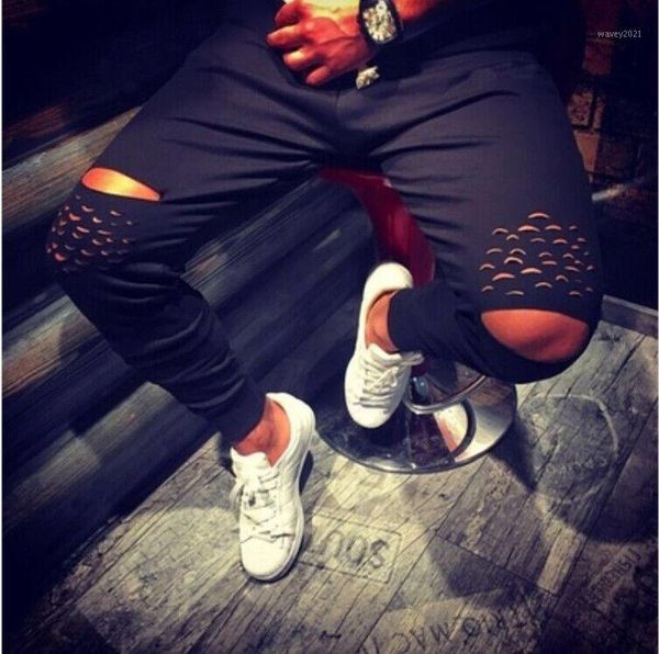 men's pants fashion men holes summer leisure causal cotton long slim hip hop trousers1, Black
men's pants fashion men holes summer leisure causal cotton long slim hip hop trousers1, Black
