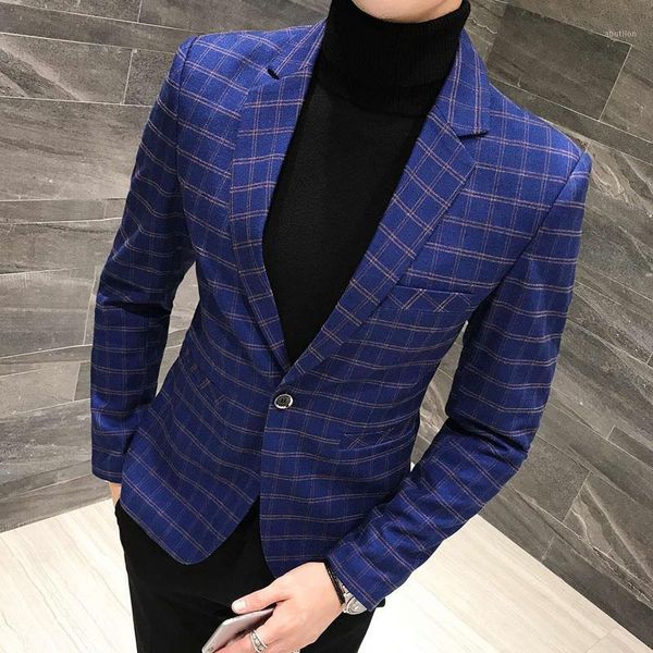 men's suits & blazers men blazer plaid slim fit vintage check masculino casual business mens jacket terno stylish blazers1, White;black
men's suits & blazers men blazer plaid slim fit vintage check masculino casual business mens jacket terno stylish blazers1, White;black