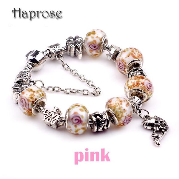 charm bracelets amor pulseras mujer for women with pink murano glass beads diy jewelry bracelet gift antique silver plated, Golden;silver
charm bracelets amor pulseras mujer for women with pink murano glass beads diy jewelry bracelet gift antique silver plated, Golden;silver