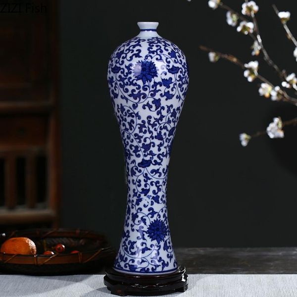 vases traditional chinese classic blue and white porcelain dragon pattern ceramics crafts storage jar wood base vintage home decor
vases traditional chinese classic blue and white porcelain dragon pattern ceramics crafts storage jar wood base vintage home decor