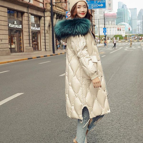 women's down & parkas casual white duck coat female winter jacket women fashion european long loose plus size real racoon fur collar pa, Black
women's down & parkas casual white duck coat female winter jacket women fashion european long loose plus size real racoon fur collar pa, Black
