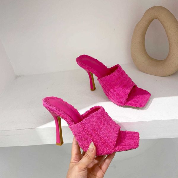 elling designer 2022 summer women's slippers fashion square toe irregular pattern towel cotton stiletto high heel sandals, Black
elling designer 2022 summer women's slippers fashion square toe irregular pattern towel cotton stiletto high heel sandals, Black