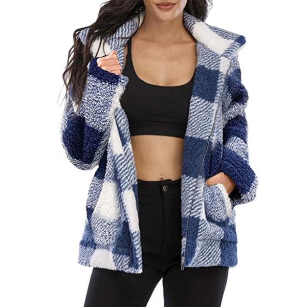 women's jackets long sleeve lapel zip up faux shearling jacket fuzzy plaid coat pockets for female ladies, Black;brown
women's jackets long sleeve lapel zip up faux shearling jacket fuzzy plaid coat pockets for female ladies, Black;brown