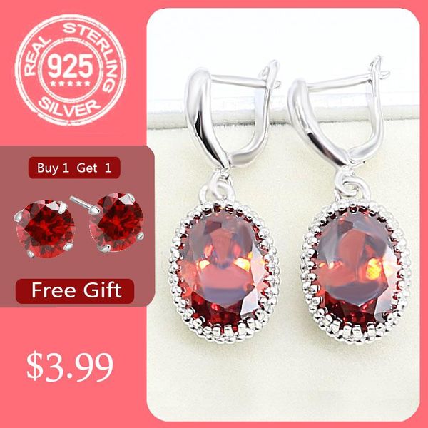 овальный красный гранат 925 серебряные серебряные серебряные для женщин свадебные украшения бесплатный подарок, Silver 
овальный красный гранат 925 серебряные серебряные серебряные для женщин свадебные украшения бесплатный подарок, Silver