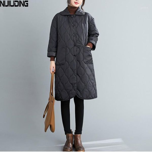 nijiuding 2021 winter new vintage solid polyester long parkas female single breasted thickened doll collar collar jackets women1, Black
nijiuding 2021 winter new vintage solid polyester long parkas female single breasted thickened doll collar collar jackets women1, Black