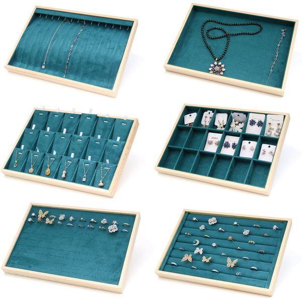 delivery high-end jewelry tray solid wood microfiber green tray jewelry display ring earring necklace bracelet collection display tray, Black
delivery high-end jewelry tray solid wood microfiber green tray jewelry display ring earring necklace bracelet collection display tray, Black