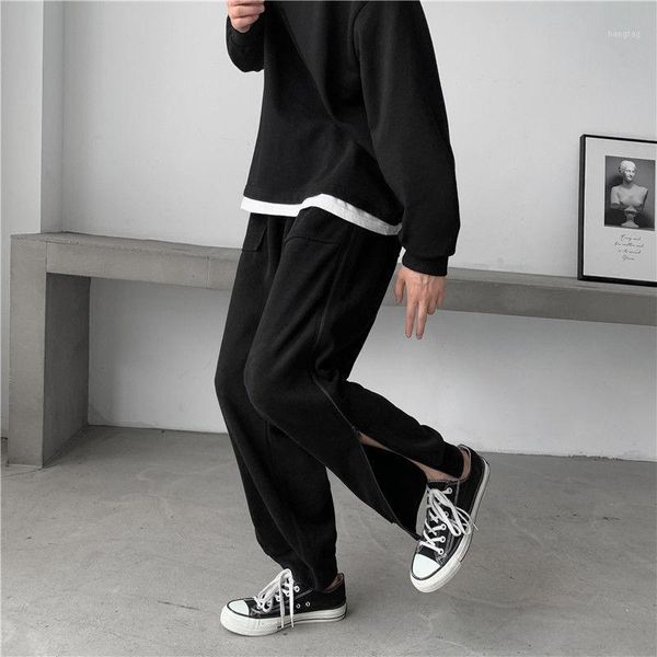 cotton sweatpants men's fashion solid color casual joggers pants men streetwear wild loose hip hop zipper straight trousers mens1, Black
cotton sweatpants men's fashion solid color casual joggers pants men streetwear wild loose hip hop zipper straight trousers mens1, Black