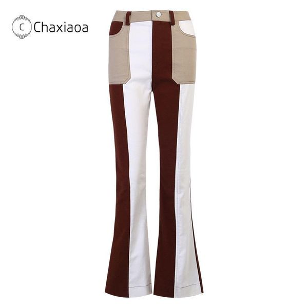 chaxiaoa 2020 fall personality women pants fashion patchwork color casual flare pants denim jeans girls streetwear trousers x371, Black;white
chaxiaoa 2020 fall personality women pants fashion patchwork color casual flare pants denim jeans girls streetwear trousers x371, Black;white
