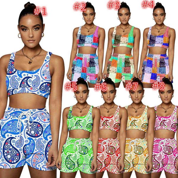 2022 summer women tracksuits designer fashion u neck bohemian style printing leisure sleeveless vest shorts jogger suits plus size, Gray
2022 summer women tracksuits designer fashion u neck bohemian style printing leisure sleeveless vest shorts jogger suits plus size, Gray