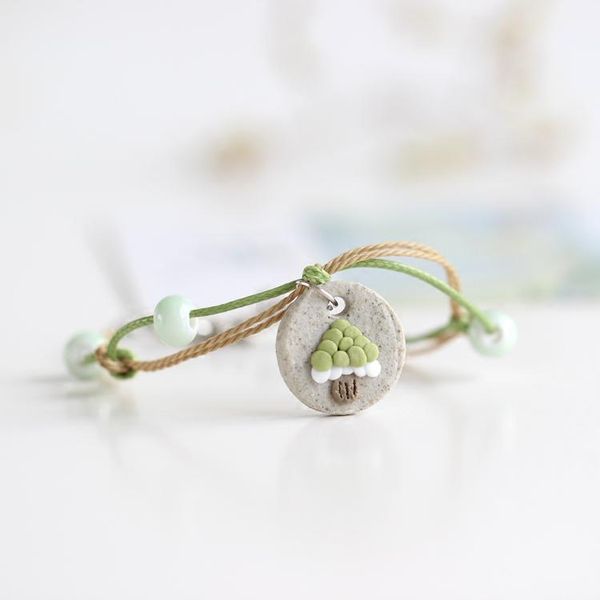 charm bracelets fashion creative hand kneading green tree wafer pendant ceramic bracelet braided string special jewelry for women gil, Golden;silver
charm bracelets fashion creative hand kneading green tree wafer pendant ceramic bracelet braided string special jewelry for women gil, Golden;silver