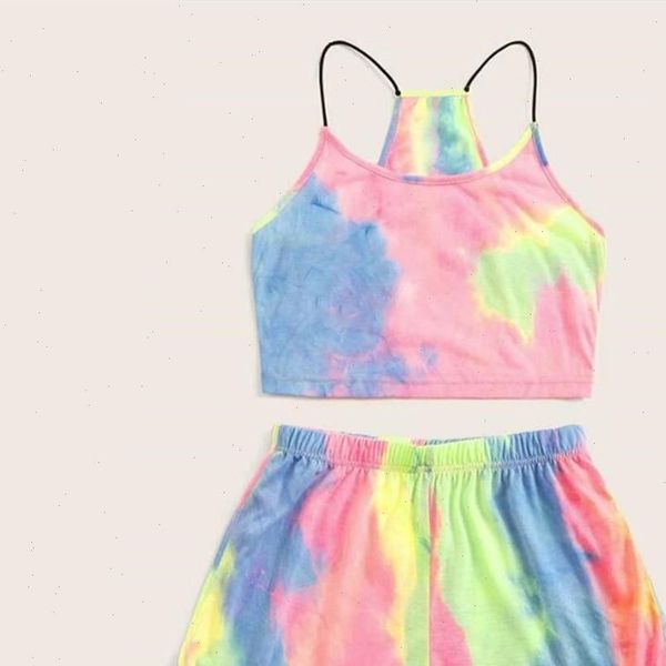 womens set sleeveless strappy short tie dye rainbow multicolor gradient print two piece cami belt and pants suit clothes, Gray
womens set sleeveless strappy short tie dye rainbow multicolor gradient print two piece cami belt and pants suit clothes, Gray