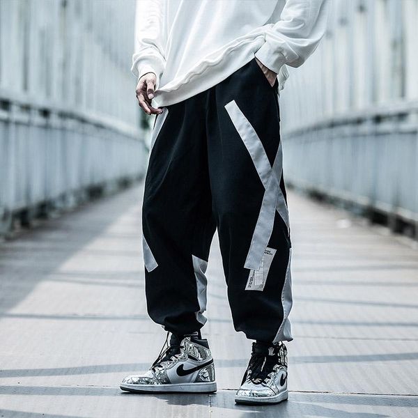 men's pants clothes leisure trousers male stitching convergent rope tooling sweatpants harajuku loose comfortable jogger japanese, Black
men's pants clothes leisure trousers male stitching convergent rope tooling sweatpants harajuku loose comfortable jogger japanese, Black