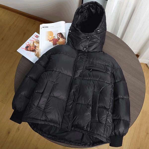 women fashion coat 2021 casual hooded parkas single breasted windbreaker warm winter coat 90% thick wholesale for unisex, Black 
women fashion coat 2021 casual hooded parkas single breasted windbreaker warm winter coat 90% thick wholesale for unisex, Black