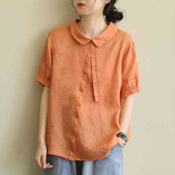 summer arts style women short sleeve peter pan collar loose shirt all-matched casual cotton linen blouses plus size s934, White
summer arts style women short sleeve peter pan collar loose shirt all-matched casual cotton linen blouses plus size s934, White