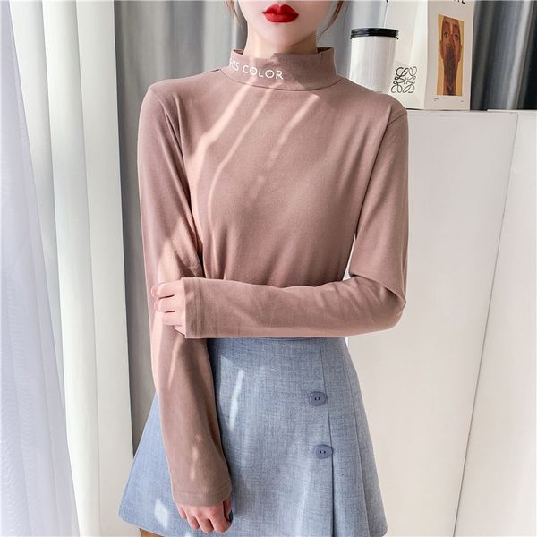 spring women's letter print turtleneck casual solid color long sleeve t-shirt 2020 women tee, White
spring women's letter print turtleneck casual solid color long sleeve t-shirt 2020 women tee, White