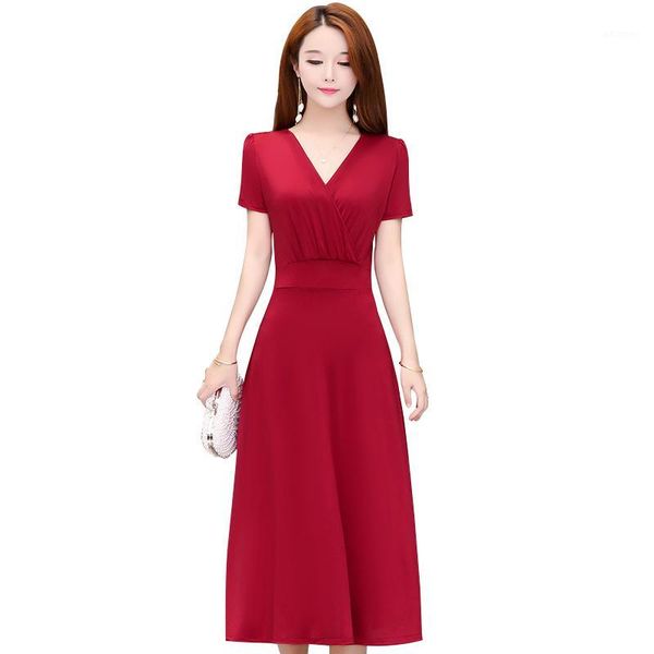 new arrival 2020 women red a line dress vintage short sleeve casual elegant dresses v neck party retro vestidos1, White;black
new arrival 2020 women red a line dress vintage short sleeve casual elegant dresses v neck party retro vestidos1, White;black