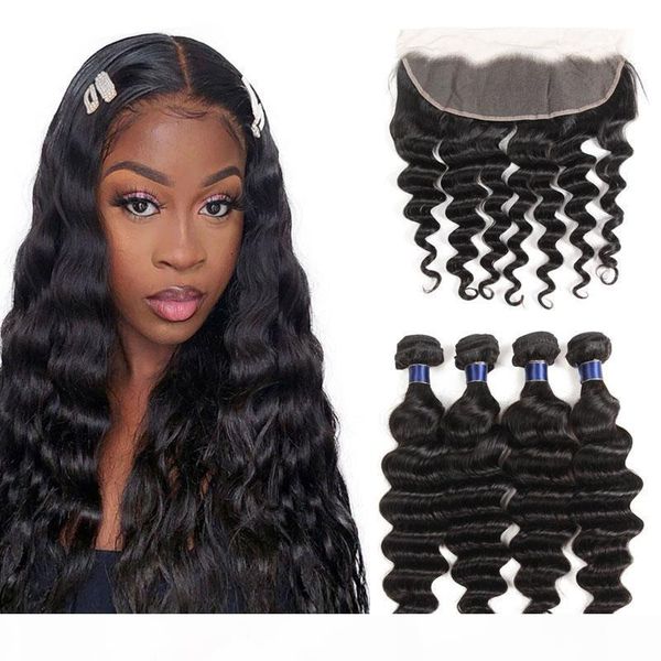 loose deep wave hair with frontal factory wholesale soft 100% brazilian virgin human hair bundles with closure, Black
loose deep wave hair with frontal factory wholesale soft 100% brazilian virgin human hair bundles with closure, Black