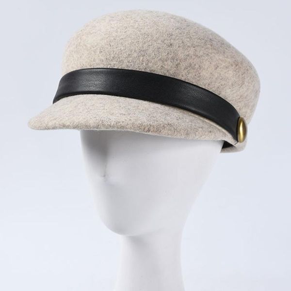 fedoras fashion wool felt hat pu belt decoration women fedora flat knight equestrian cap, Blue;gray
fedoras fashion wool felt hat pu belt decoration women fedora flat knight equestrian cap, Blue;gray
