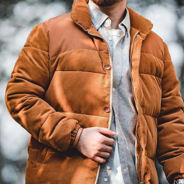 winter jacket men winter coat american retro stand collar corduroy stitching cotton coat padded warm jacket men clothes1, Black
winter jacket men winter coat american retro stand collar corduroy stitching cotton coat padded warm jacket men clothes1, Black