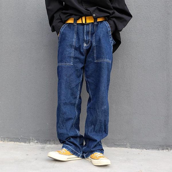 men's jeans japanese style vintage pantalon homme streetwear hip hop oversize denim pants harajuku wide leg for men baggy, Blue
men's jeans japanese style vintage pantalon homme streetwear hip hop oversize denim pants harajuku wide leg for men baggy, Blue