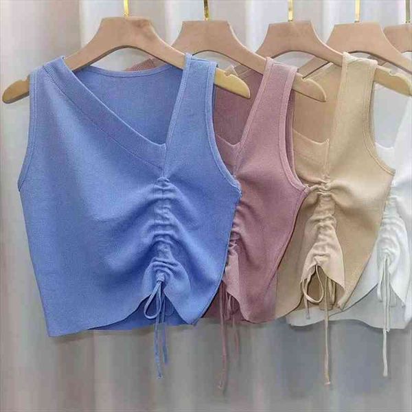 stretchable knit skew collar crop camis summer women solid draw string camisole tank shirt for female, White
stretchable knit skew collar crop camis summer women solid draw string camisole tank shirt for female, White