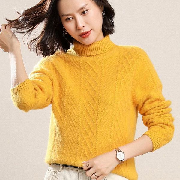 2021 women turtleneck plush mink cashmere cable pullover sweater raccon hair fluffy warm cozy solid knitted jumper england style, White;black
2021 women turtleneck plush mink cashmere cable pullover sweater raccon hair fluffy warm cozy solid knitted jumper england style, White;black