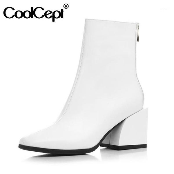 coolcept genuine leather woman ankle boots zipper fashion high heel winter shoes women warm office lady footwear size 34-401, Black
coolcept genuine leather woman ankle boots zipper fashion high heel winter shoes women warm office lady footwear size 34-401, Black