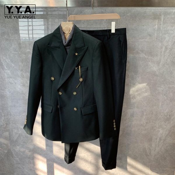 autumn new british mens double breasted slim fit blazer suit banquet party business man formal suits groom wedding dress sets, White;black
autumn new british mens double breasted slim fit blazer suit banquet party business man formal suits groom wedding dress sets, White;black
