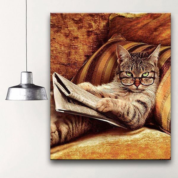 cat reading newspaper giclee wall art canvas painting funny animal posters & prints wall pictures for bedroom home decoration
cat reading newspaper giclee wall art canvas painting funny animal posters & prints wall pictures for bedroom home decoration