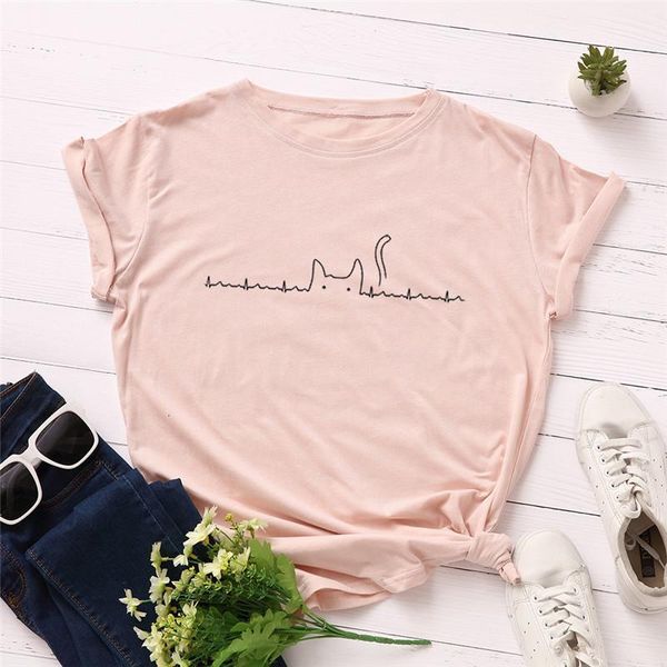 plus size s-5xl lovely cat print t shirt women 100% cotton o neck short sleeve summer t-shirt casual tshirt women shirts, White
plus size s-5xl lovely cat print t shirt women 100% cotton o neck short sleeve summer t-shirt casual tshirt women shirts, White