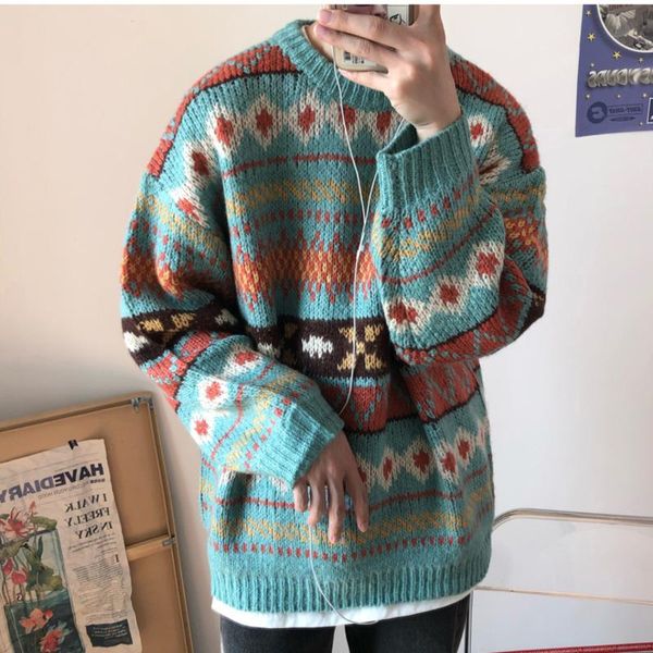 thick sweater men's loose korean personality trend sweater winter hong kong style ins harajuku wild pullover, White;black
thick sweater men's loose korean personality trend sweater winter hong kong style ins harajuku wild pullover, White;black
